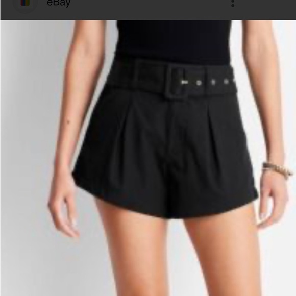 FUTURE COLLECTIVE With Jennee Naylor Women's Black Belted Shorts 17 - Picture 1 of 5
